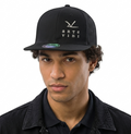 Thrifted Cofee Arte Vini Black Cotton Mesh Flat Brim Snapback (Size 57–59 cm) | 10855