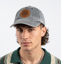 Thrifted Vintage Grey Zion National Park Leather Patch Baseball Cap (56–57 cm) | 10548