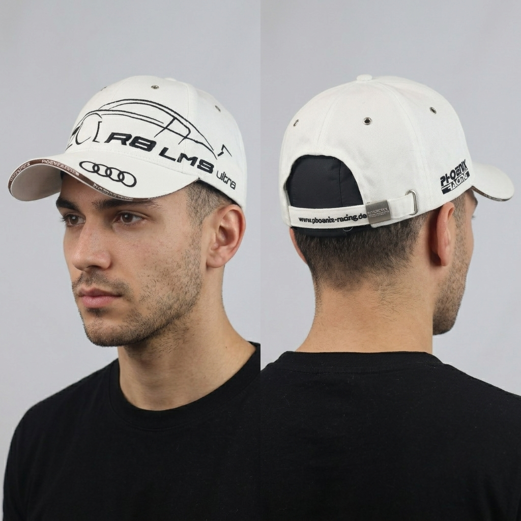 Thrifted Audi R8 LMS Ultra Phoenix Racing White Cap (Size 57–59 cm) | 10895