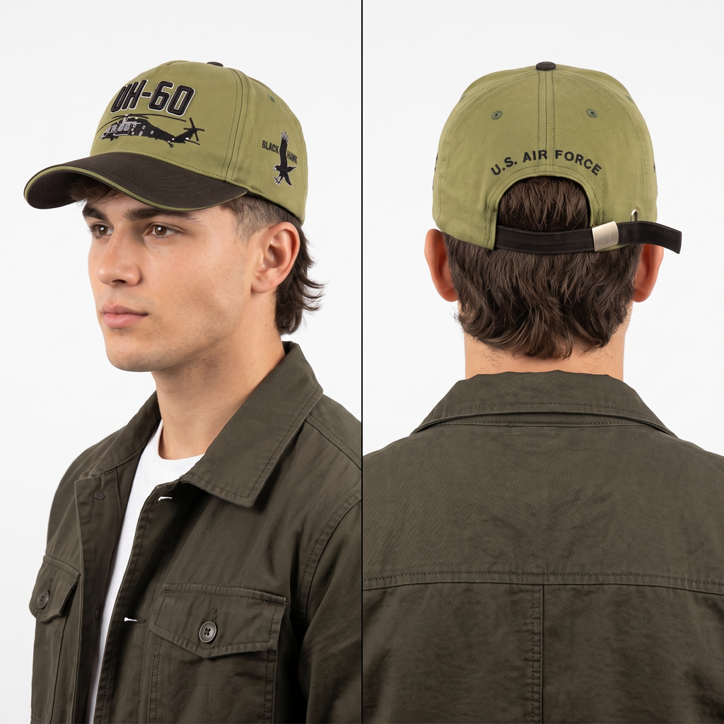 Thrifted US Air Force UH-60 Olive & Black Cap (57-58cm) | 10567