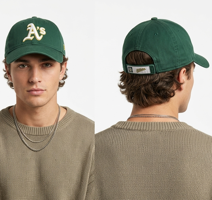 Thrifted New Era Oakland Athletics Green Strapback Cap (57 cm) | 10720