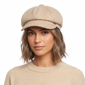thrifted LaLa Herringbone Tweed Vintage Newsboy Cap | 10071