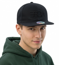 Thrifted FSBN Black Snapback Cap with NOPE Embroidery (56-57 cm) |10714