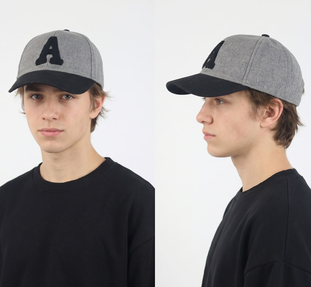 Thrifted Atmosphere Letter "A" Snapback Winter Baseball Cap Size 56-57cm | 11023