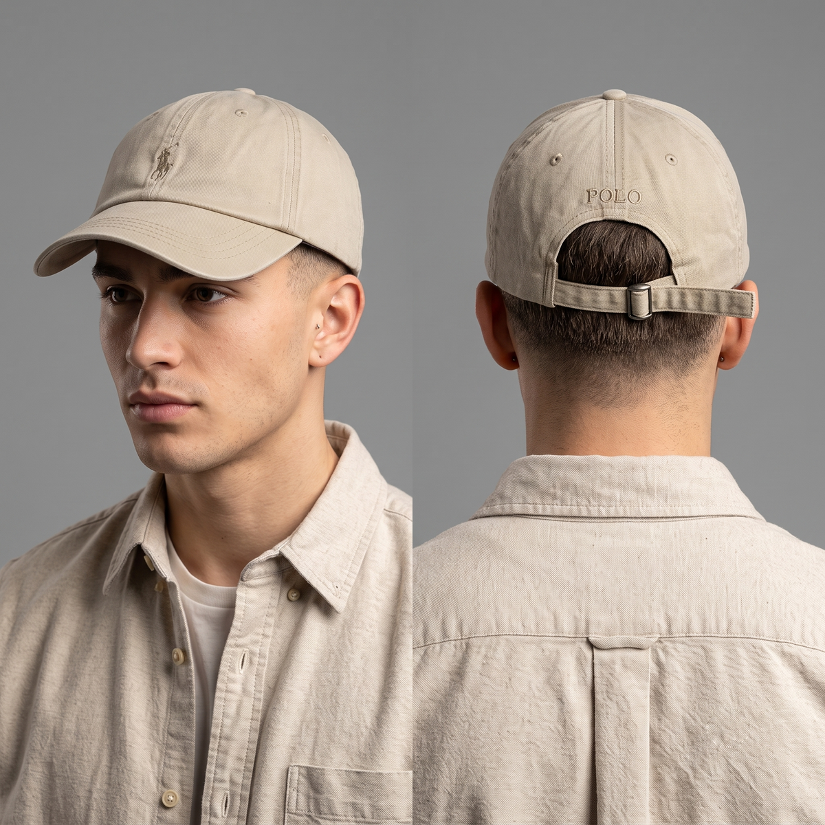 Thrifted Polo Ralph Lauren Khaki Strapback Cap (57-59cm) | 10473