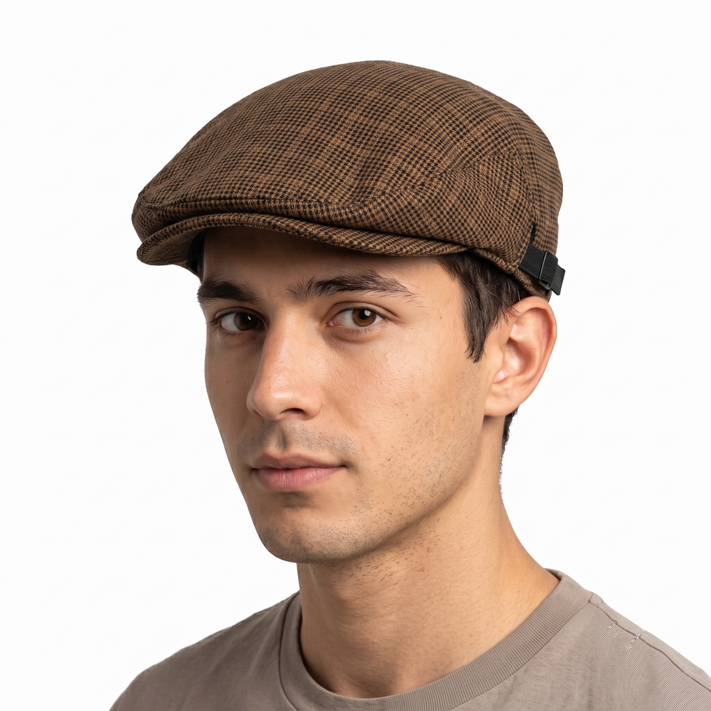 Thrifted Vintage Houndstooth Cabbie Cap (57-59 cm) | 10251