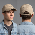 Thrifted Khaki Japan Script Cotton Baseball Cap | 10343