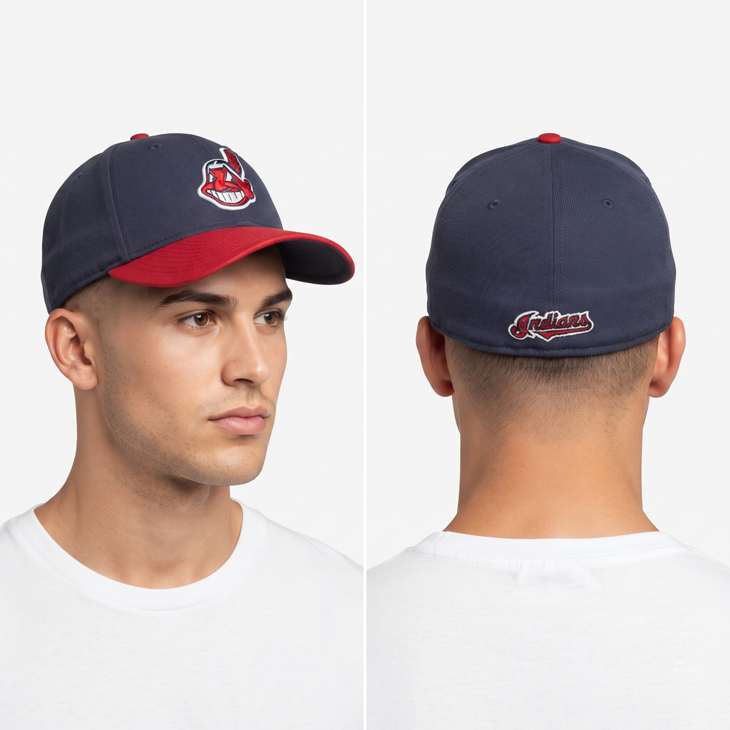 Thrifted Two-Tone Navy Red Chief Wahoo Baseball Cap (58-60 cm) | 10232