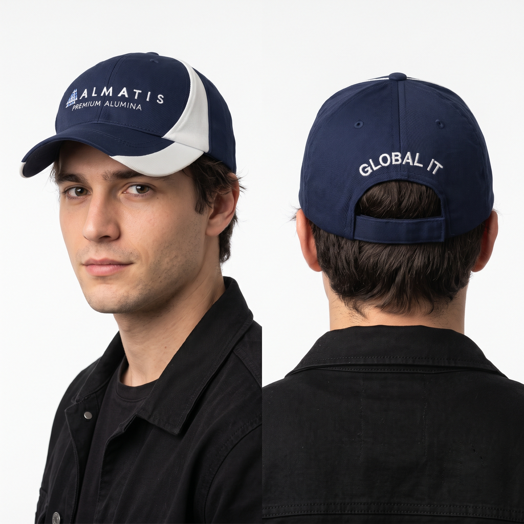 Thrifted Sport-Tek Navy & White Almatis Cap (56-57 cm) | 10760