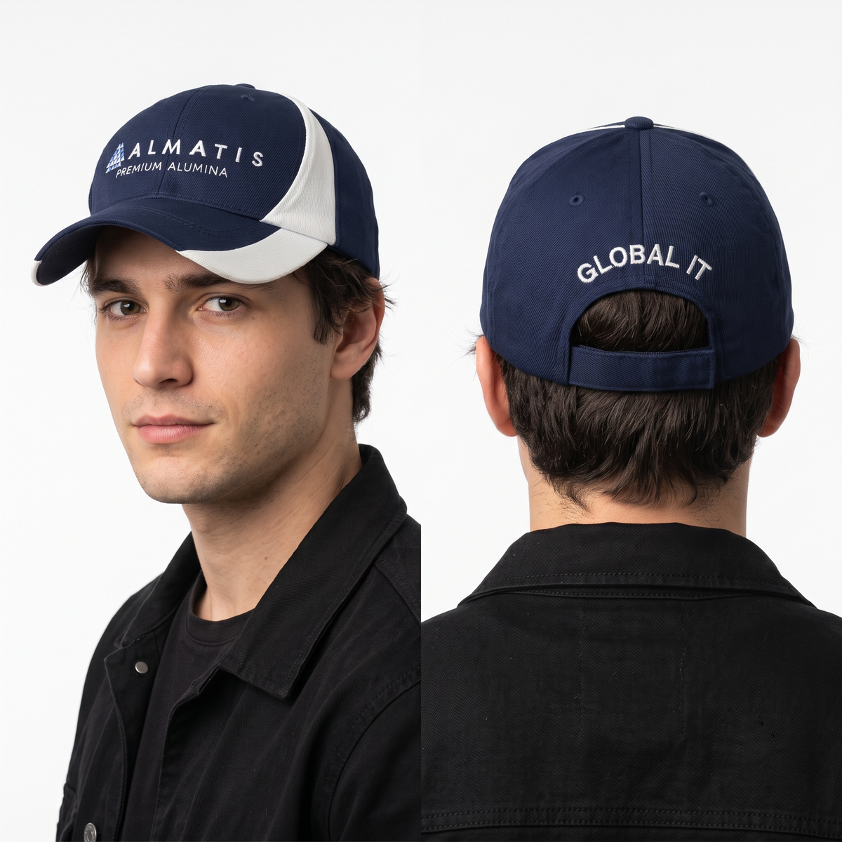 Thrifted Sport-Tek Navy & White Almatis Cap (56-57 cm) | 10760