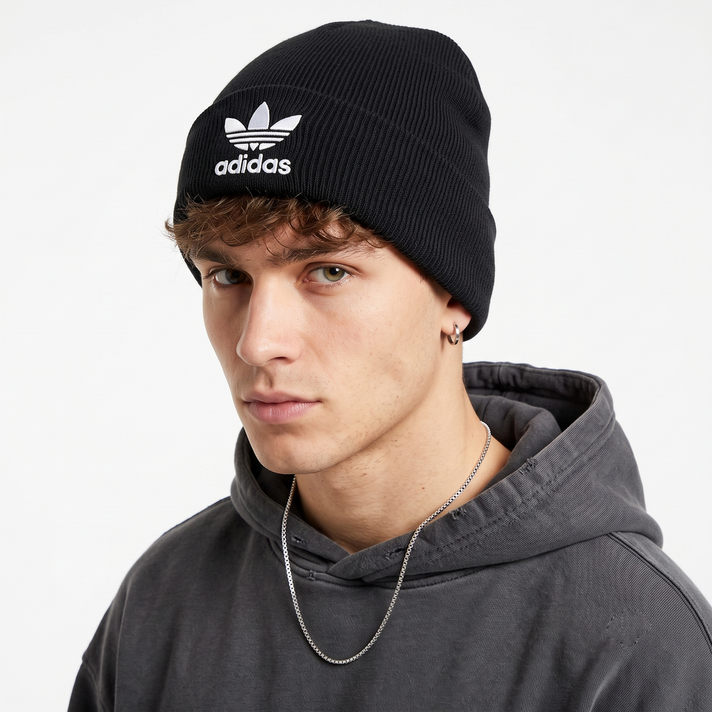 Thrifted Adidas Originals Black Acrylic Knit Hat
