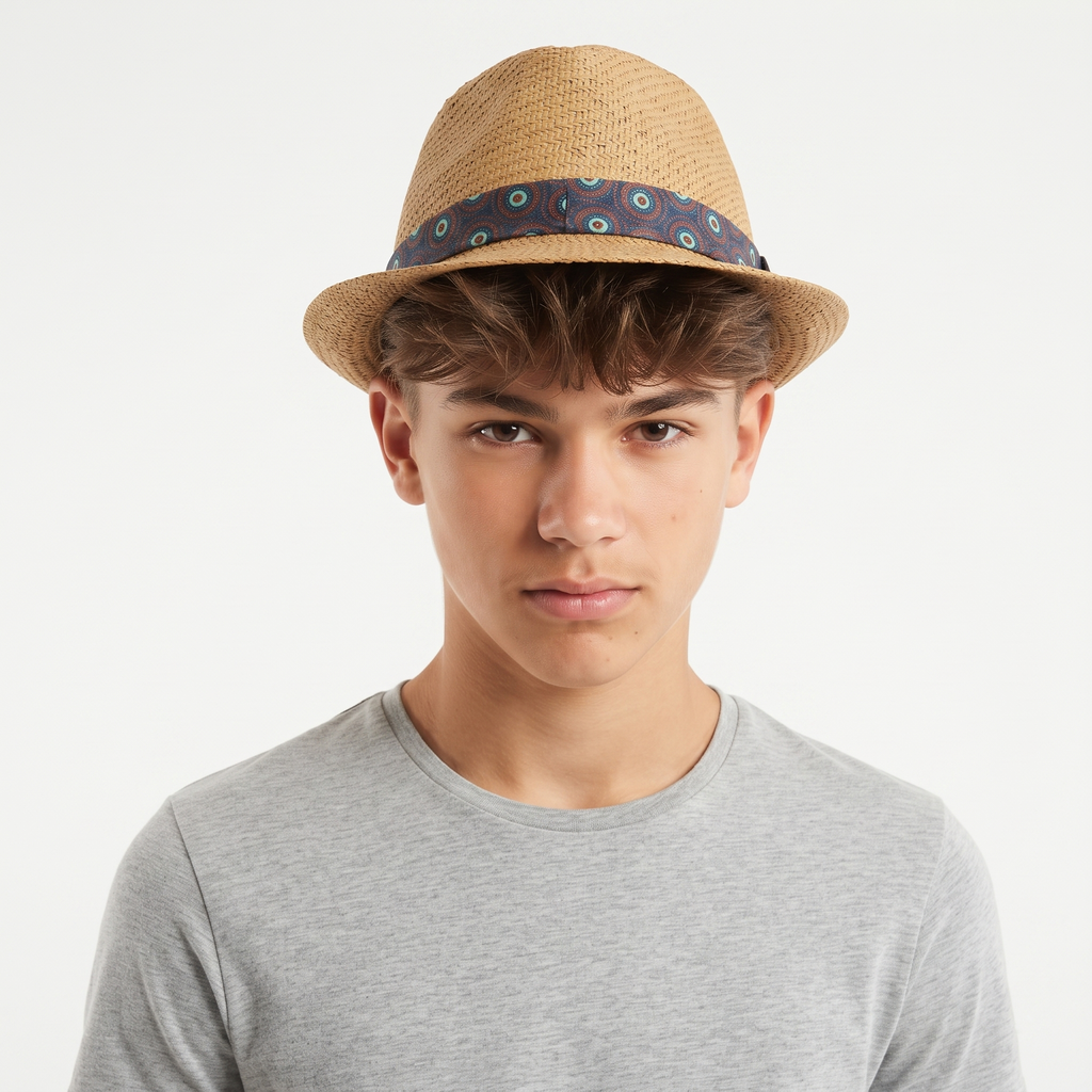 thrifted Kiabi Straw Fedora Vintage Summer Sun Hat