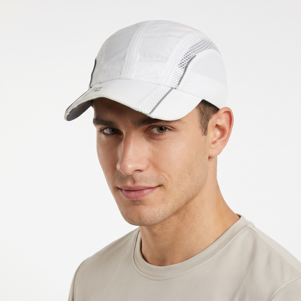 Thrifted White Reflective Trim 5-Panel Sports Cap (56-58 cm) | 10117