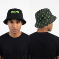 Thrifted Sour Puss Neon Crossbones Bucket Hat | Y2K Streetwear Sun Hat (58-59cm)