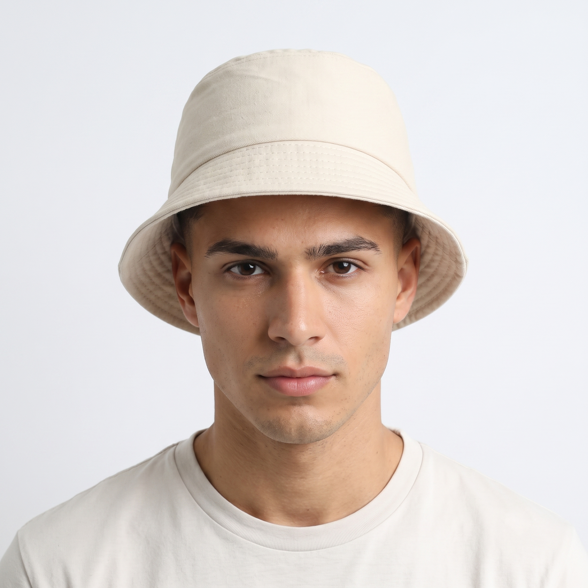 Thrifted Beige Twill Bucket Hat | Everyday Outdoor Sun Hat (Size 58)