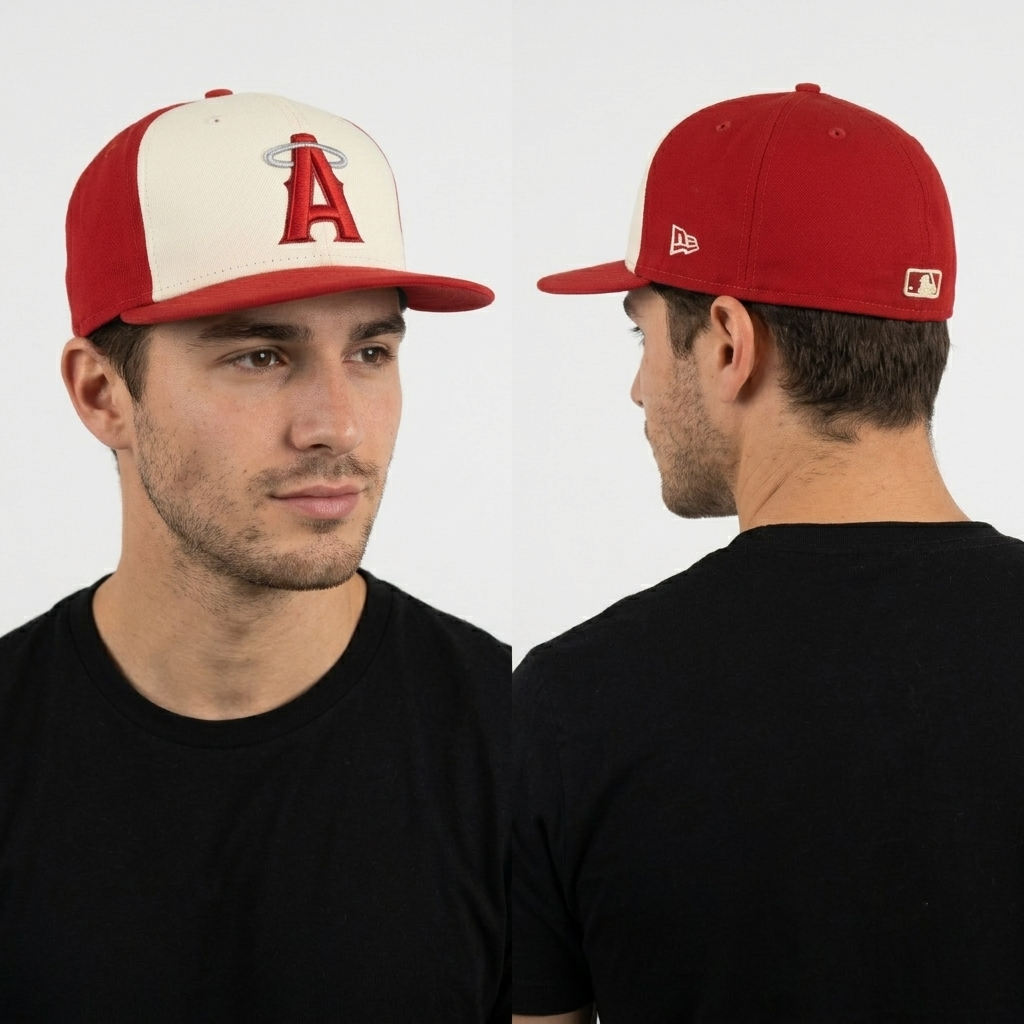Thrifted  New Era 59FIFTY LA Angels Red Fitted Cap Size 7 5/8 (60.6 cm) | 10891