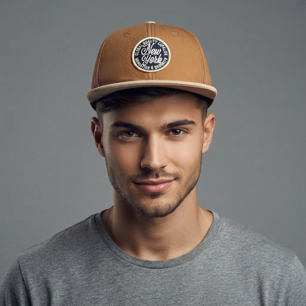 Thrifted H&M New York Global Supplier Snapback Cap - Tan (57-58cm) | 10632