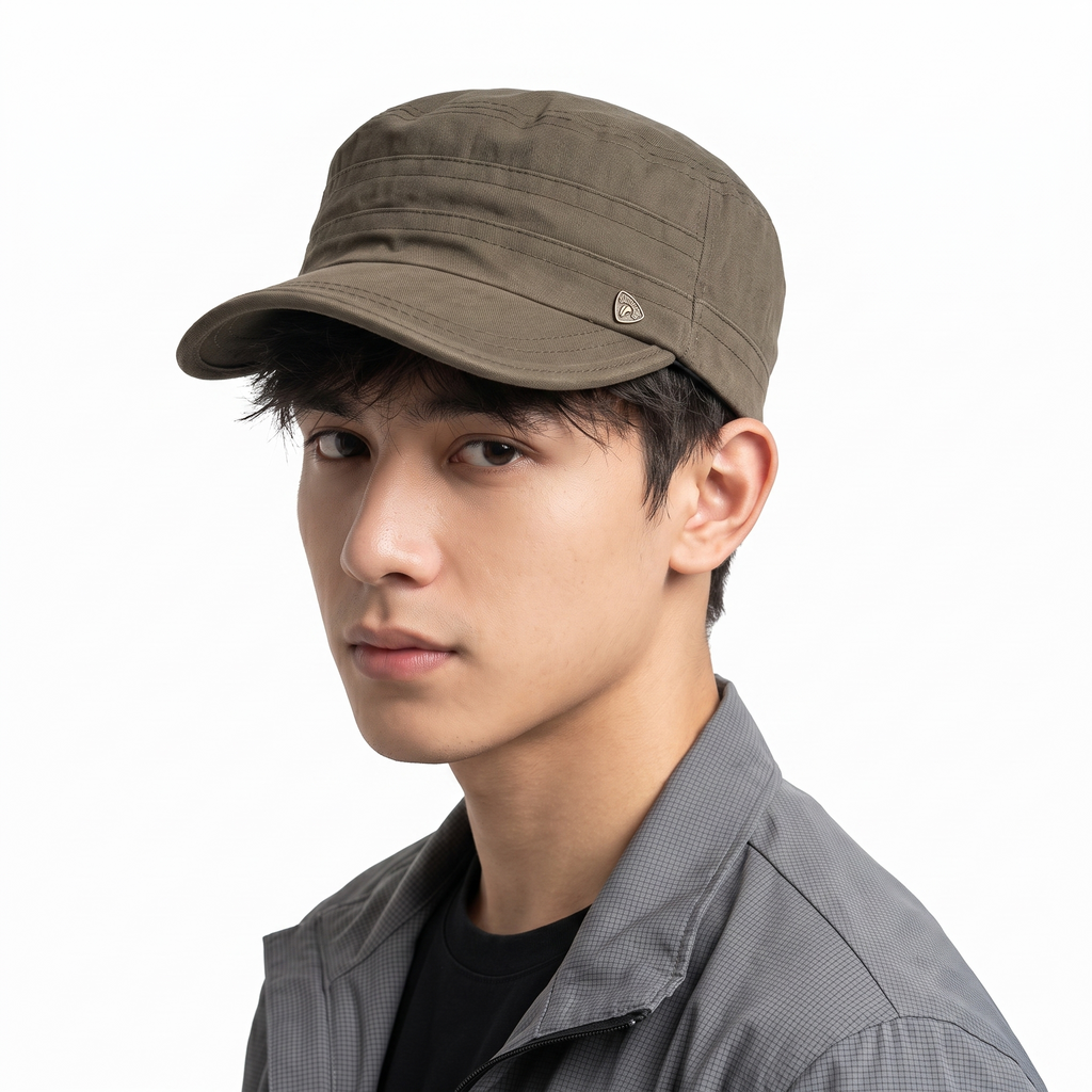 Thrifted Renoma Dark Olive Military Style Cadet Cap (58-60 cm) | 10053
