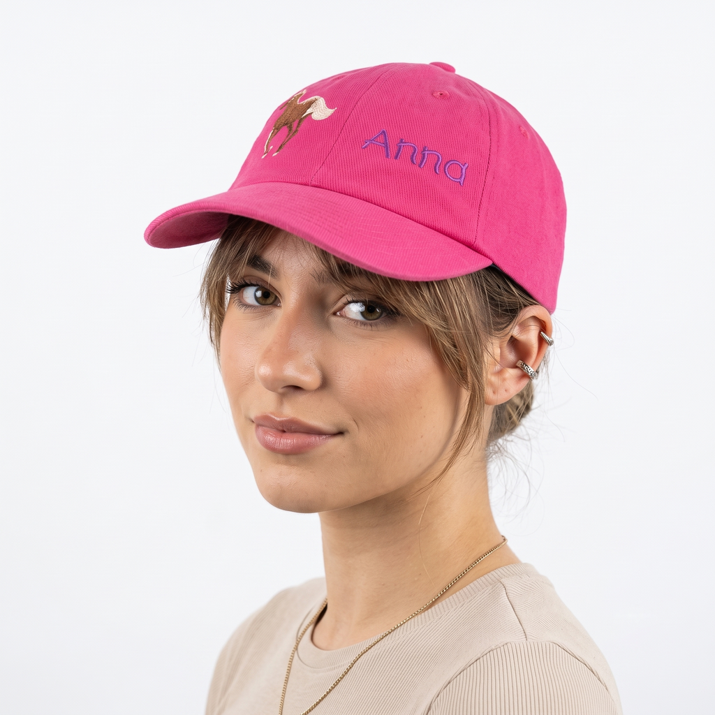 Thrifted Pink Cotton Equestrian Baseball Cap (56-57cm) | 10601