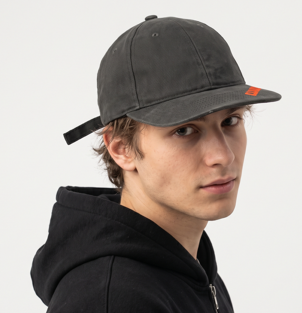 Thrifted Claas Dark Grey Cotton Strapback Cap (56-57 cm) | 10755