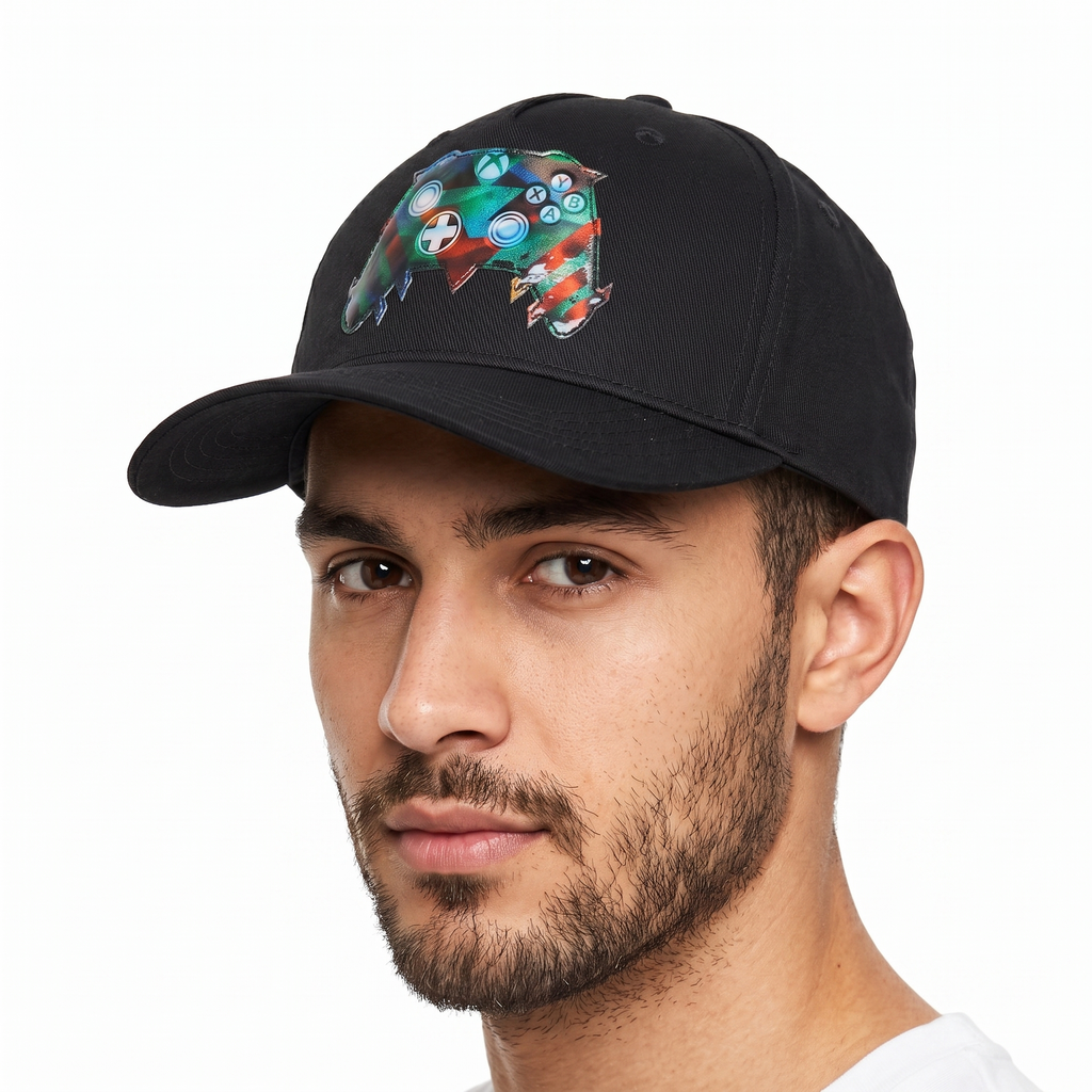 thrifted Official Xbox x H&M Black Controller Graphic Snapback Hat (56-58 cm) | 10115
