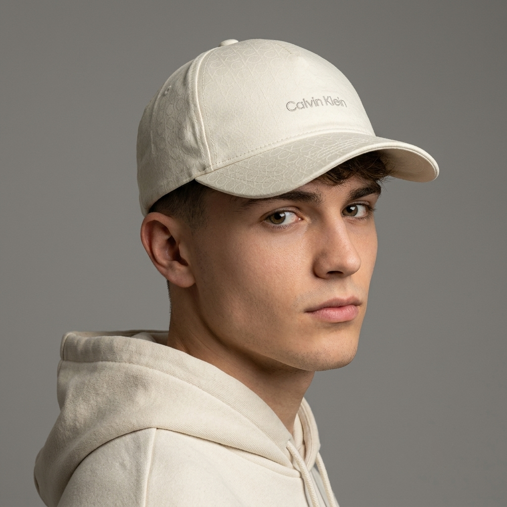 Thrifted Calvin Klein Off-White CK Logo Cap (56-57cm) | 10611