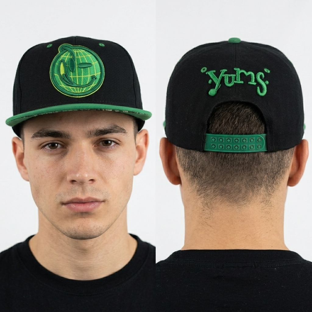 Thrifted  YUMS Embroidered Two-Tone Snapback Cap (56-57 cm)  | 10738