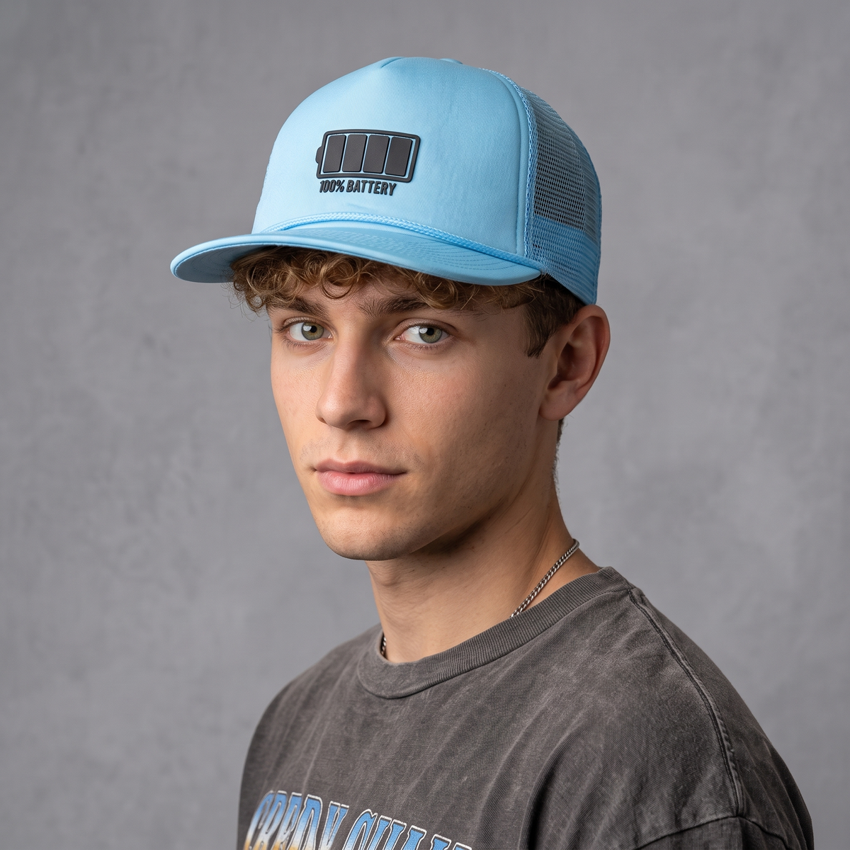 Thrifted B&S Dept. 728 Sky Blue Snapback Mesh Cap (57–58 cm) |10673