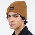 Thrifted  Jack & Jones Brown Acrylic Watch Beanie Hat (Adult)