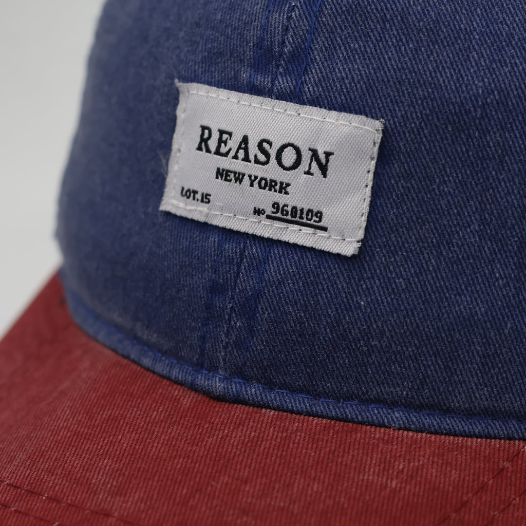 Reason NY "Top Hat Select" Thrifted Snapback Hat | Faded Denim Blue & Red