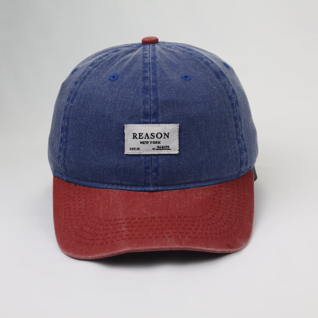 Reason NY "Top Hat Select" Thrifted Snapback Hat | Faded Denim Blue & Red