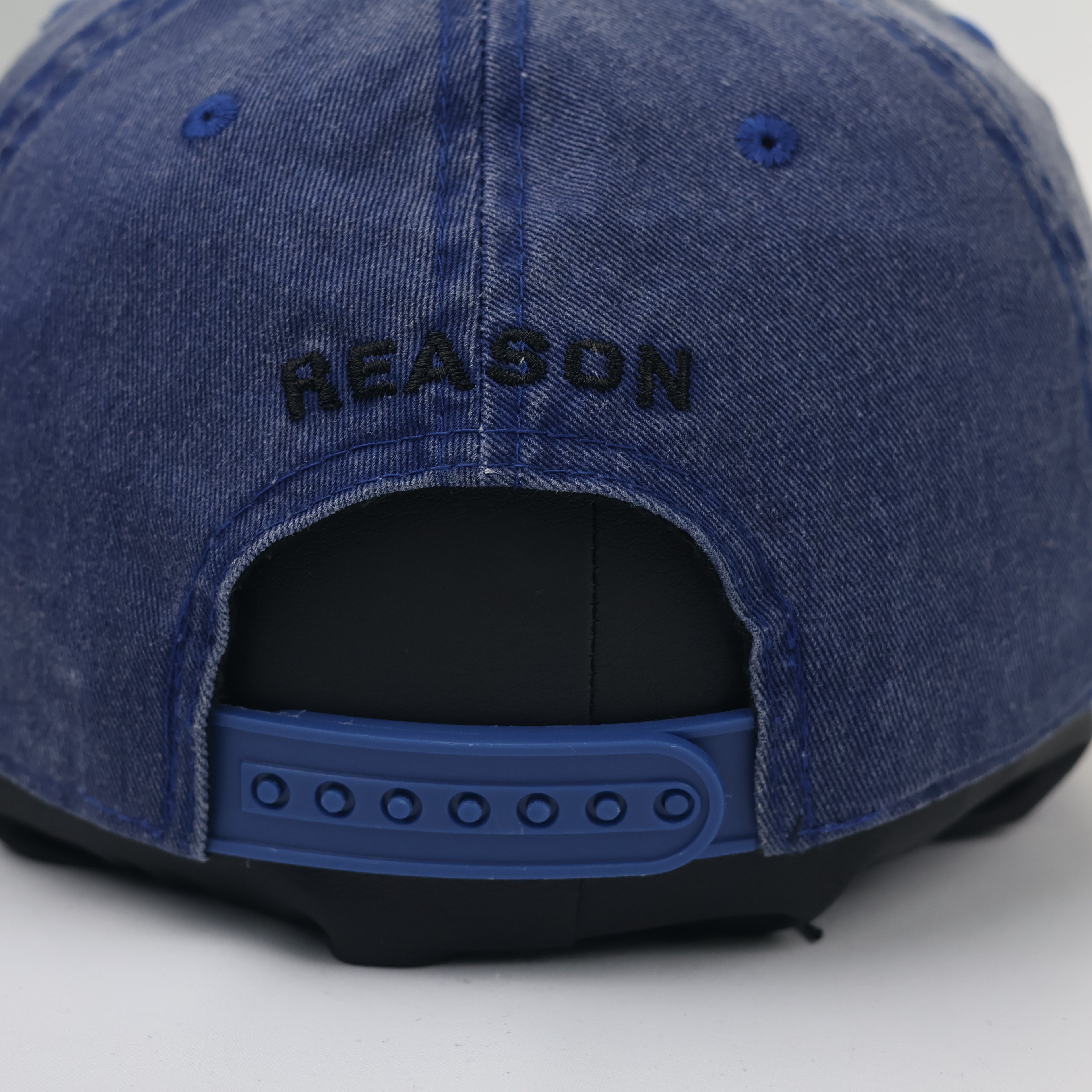 Reason NY "Top Hat Select" Thrifted Snapback Hat | Faded Denim Blue & Red