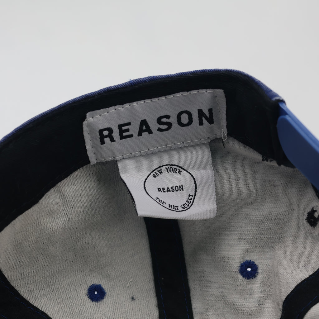 Reason NY "Top Hat Select" Thrifted Snapback Hat | Faded Denim Blue & Red