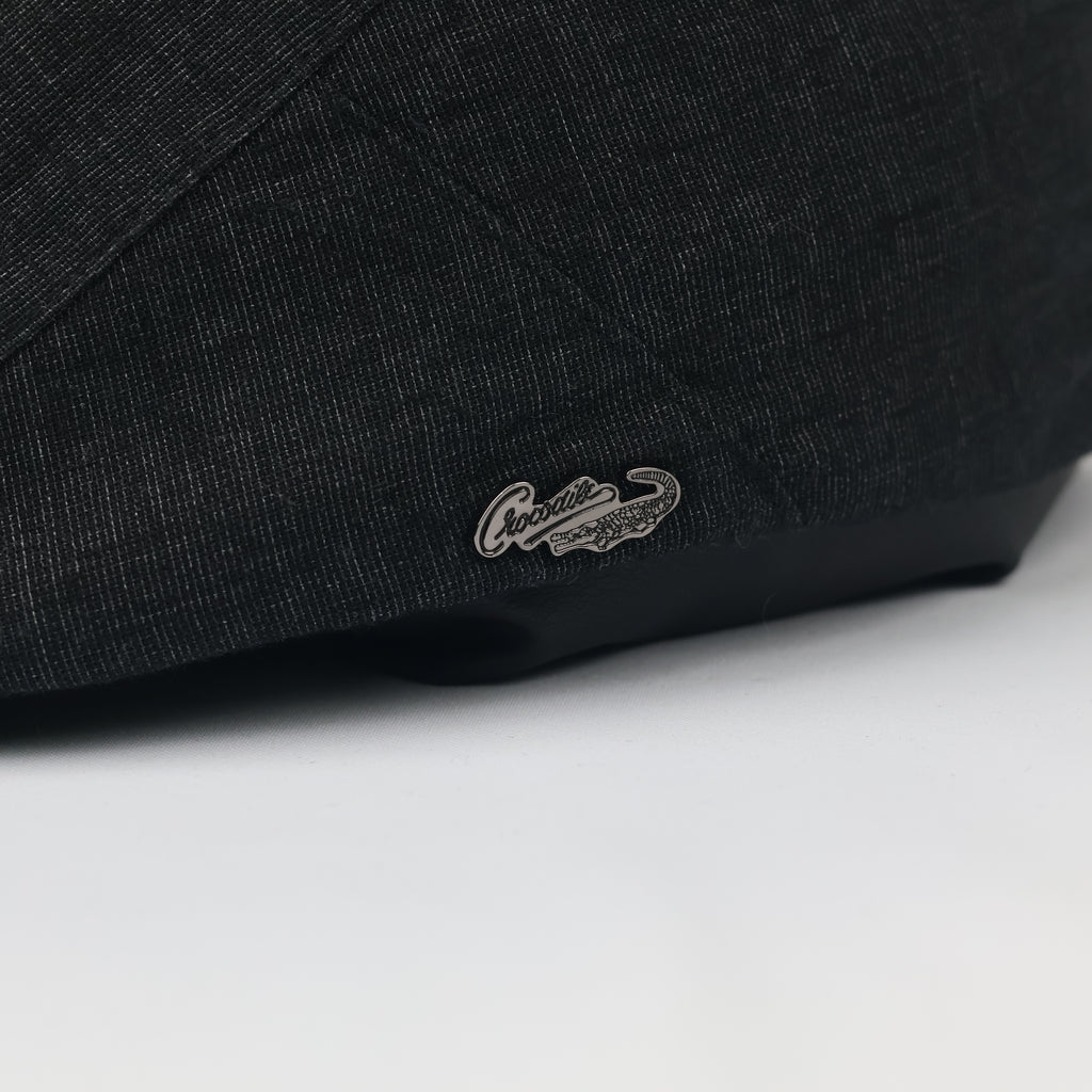 Crocodile Brand Textured Flat Cap - Charcoal Black Ivy Hat