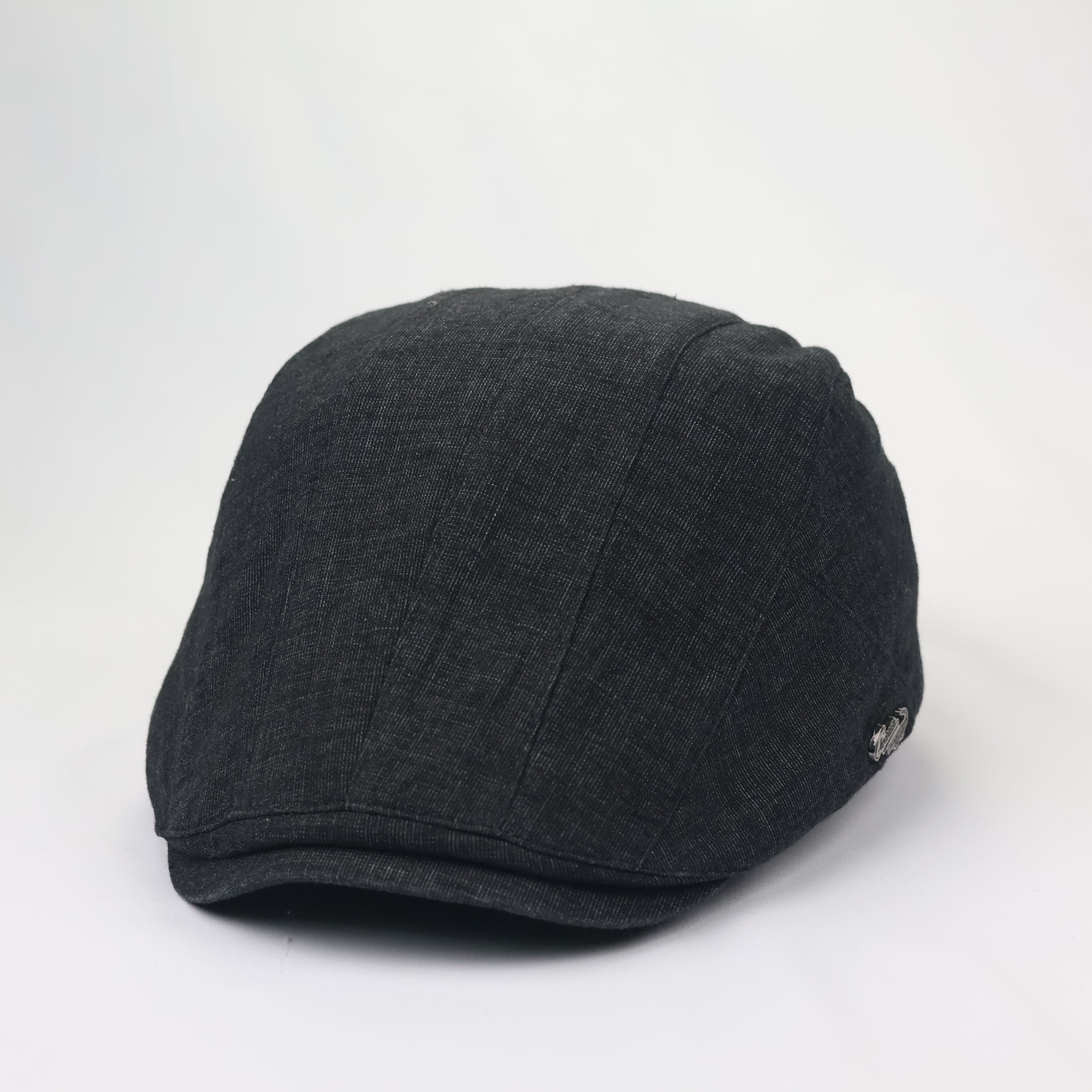 Crocodile Brand Textured Flat Cap - Charcoal Black Ivy Hat