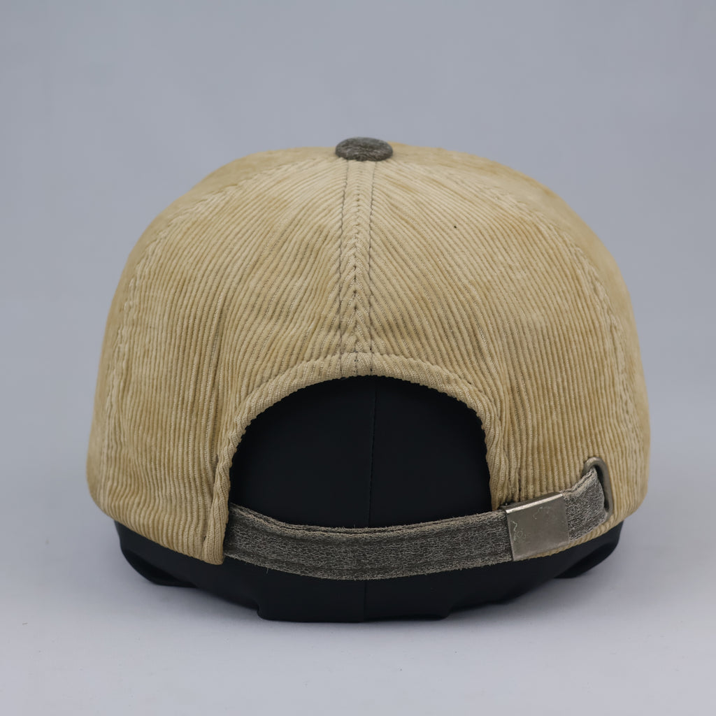Grunge Skull Embroidered Corduroy Cap | Thrifted Plaid Brim Hat 56-58cm