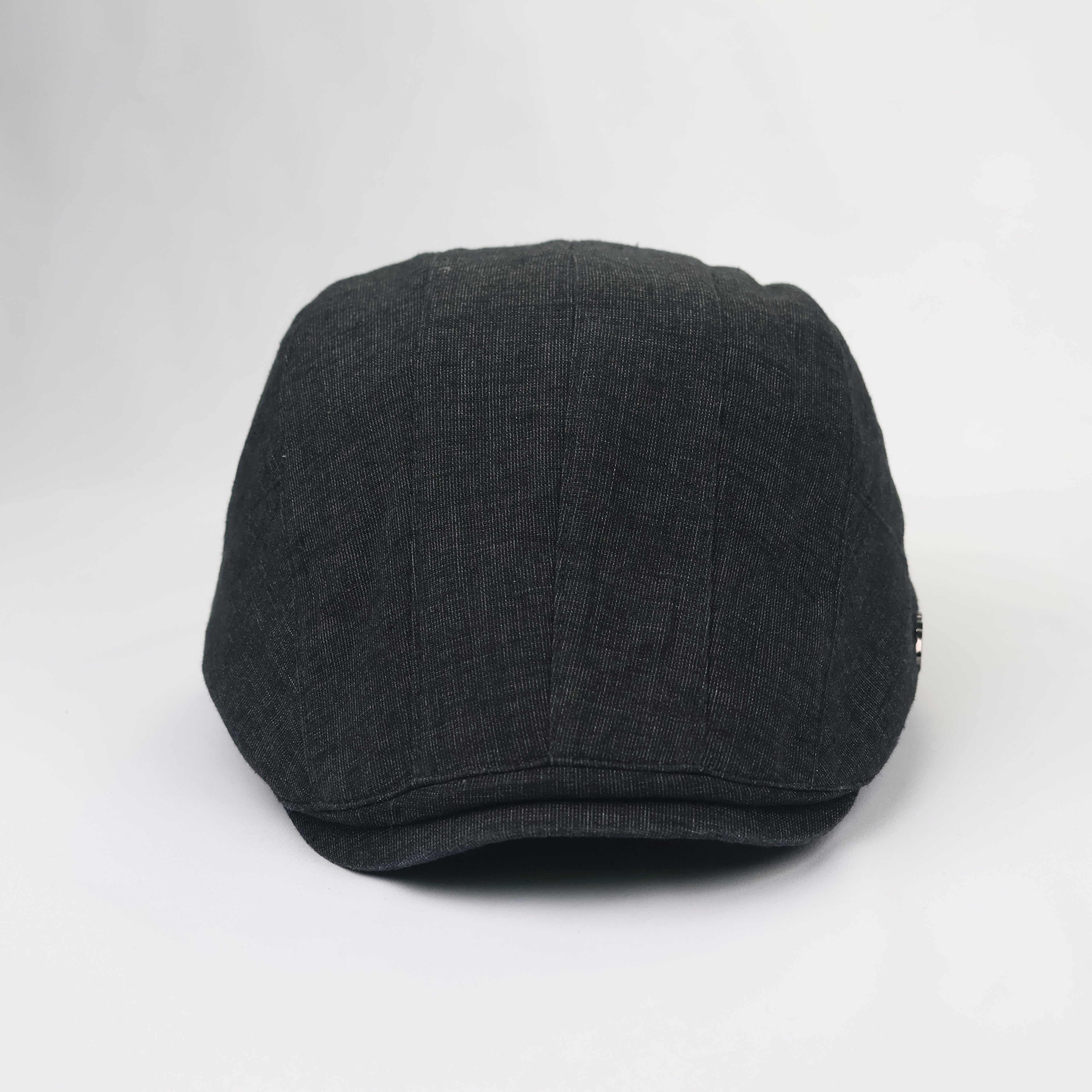 Crocodile Brand Textured Flat Cap - Charcoal Black Ivy Hat