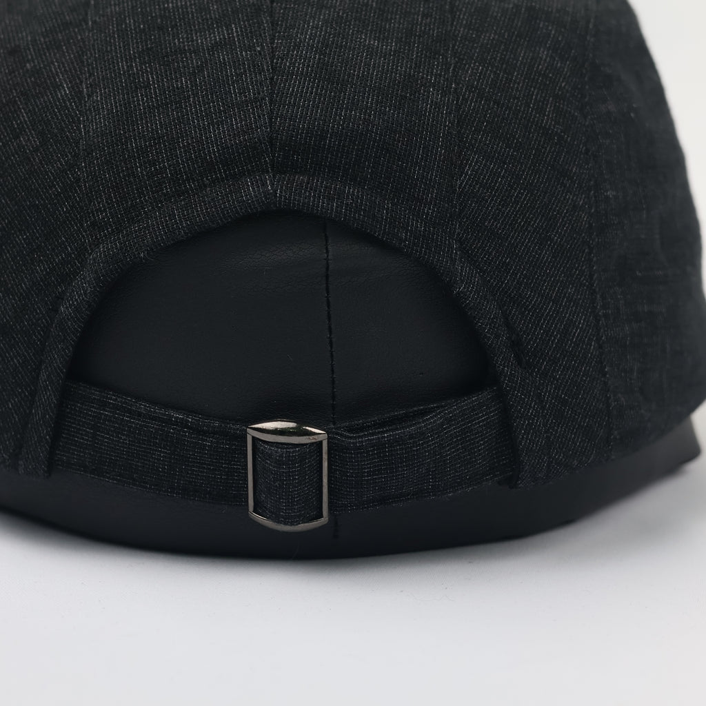 Crocodile Brand Textured Flat Cap - Charcoal Black Ivy Hat