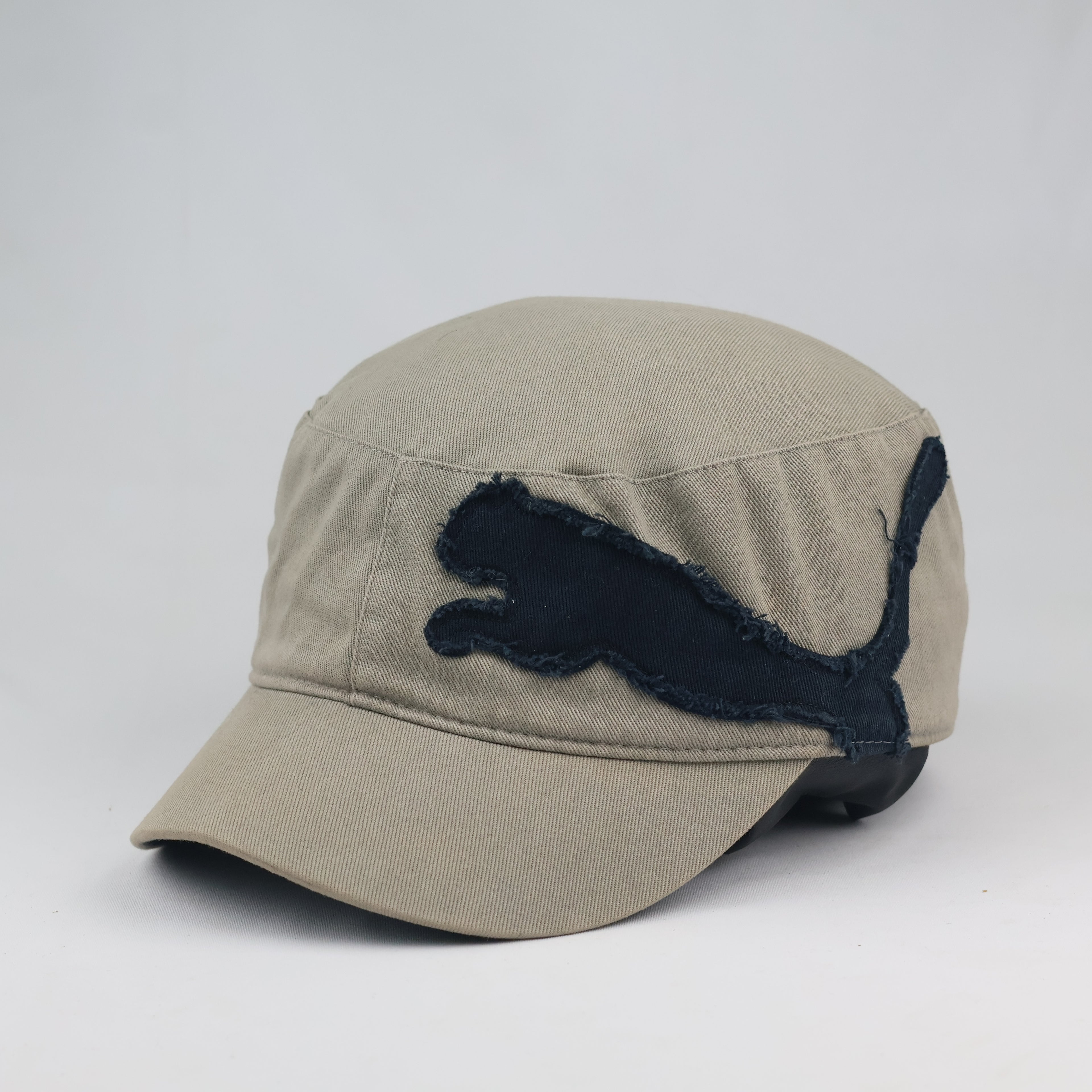 Puma Big Cat Raw Edge Utility Cap | Thrifted Khaki Streetwear Hat 57-59cm