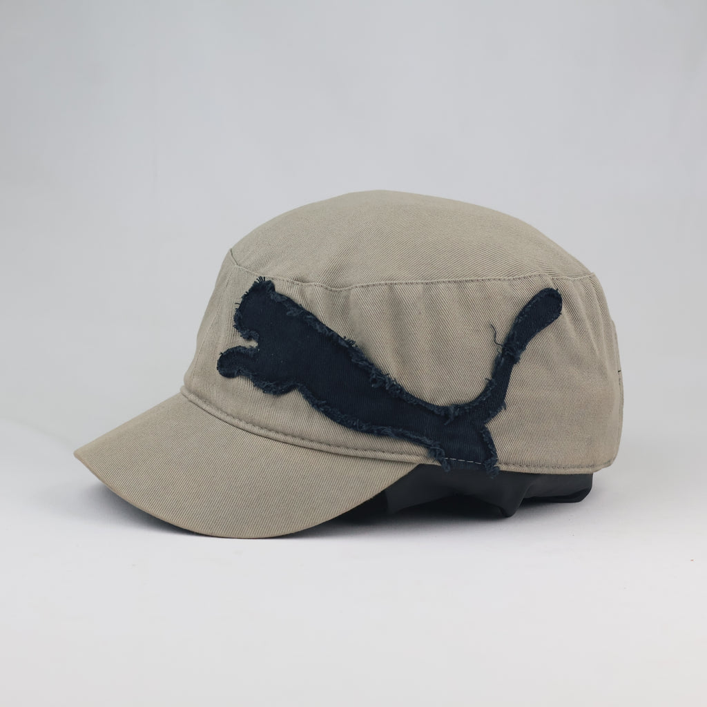 Puma Big Cat Raw Edge Utility Cap | Thrifted Khaki Streetwear Hat 57-59cm