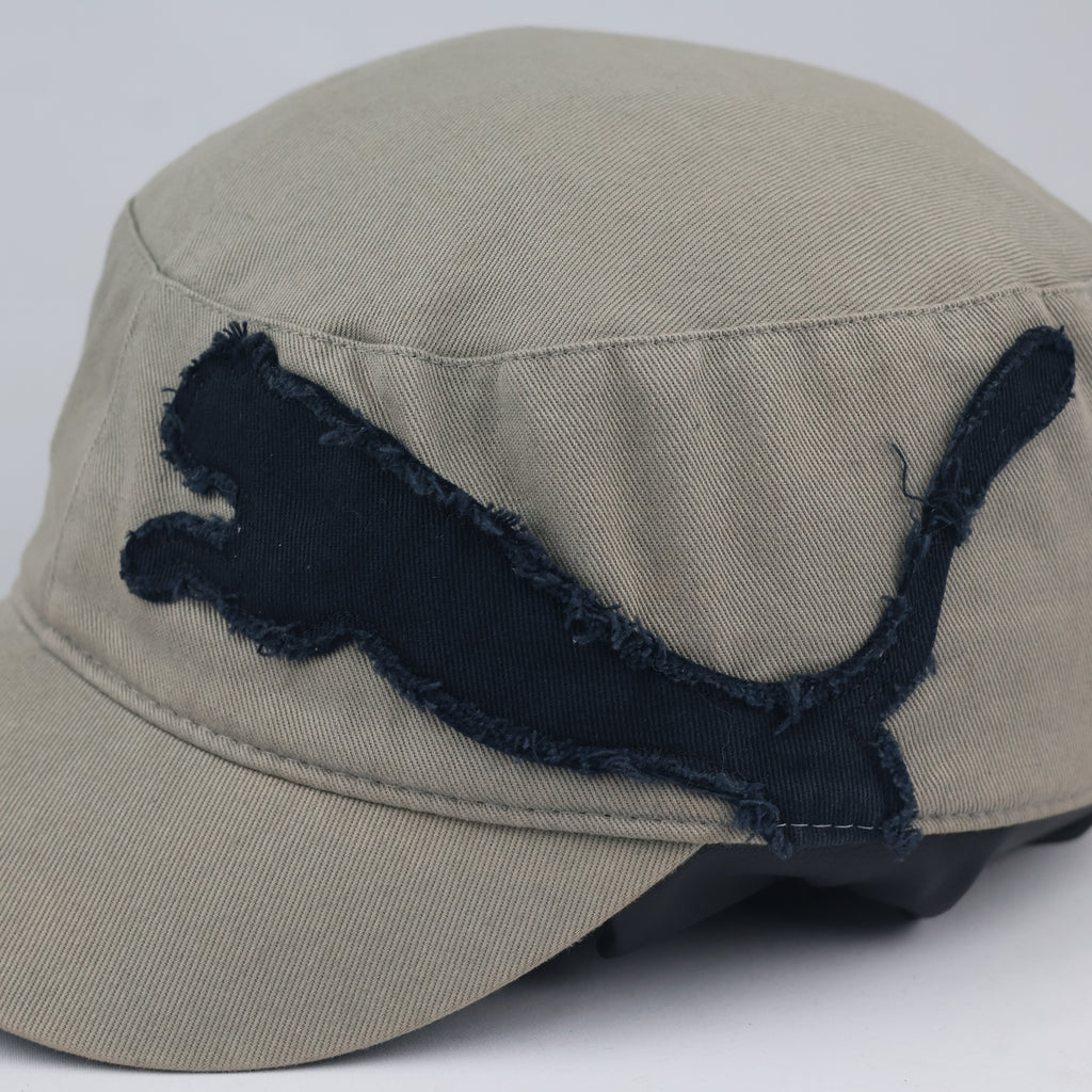 Puma Big Cat Raw Edge Utility Cap | Thrifted Khaki Streetwear Hat 57-59cm