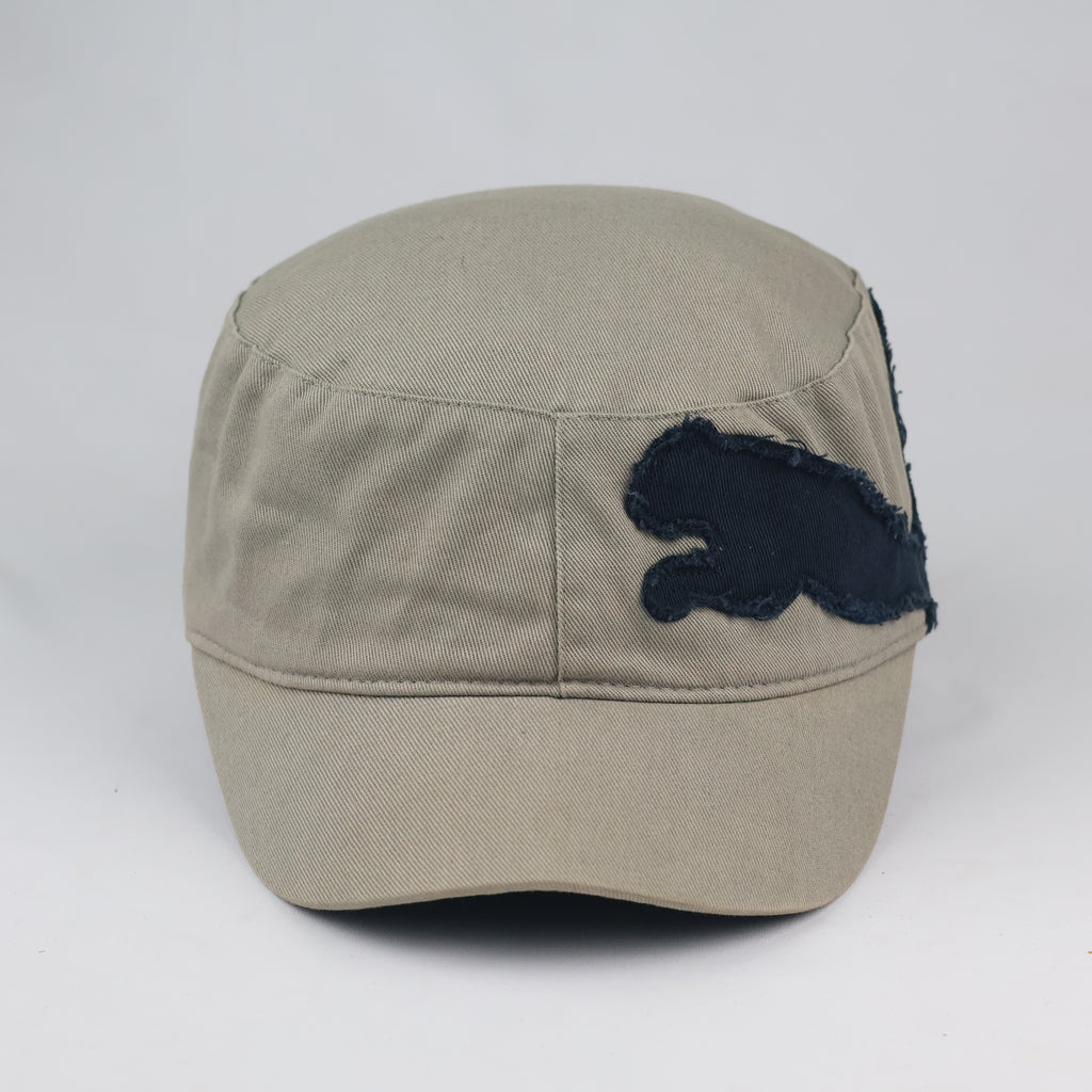 Puma Big Cat Raw Edge Utility Cap | Thrifted Khaki Streetwear Hat 57-59cm