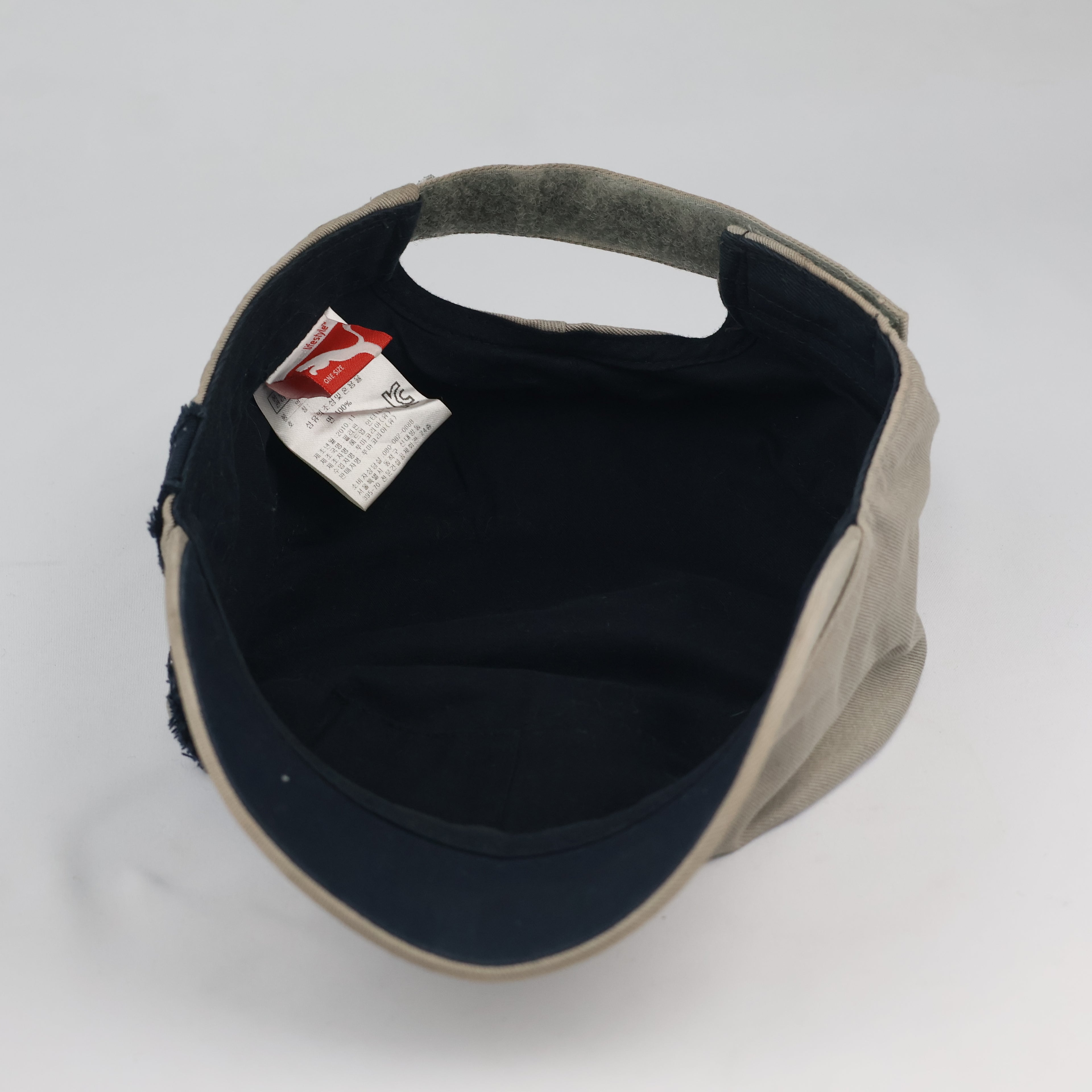 Puma Big Cat Raw Edge Utility Cap | Thrifted Khaki Streetwear Hat 57-59cm