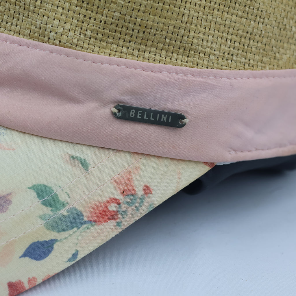 Bellini Woven Straw Summer Cap | Thrifted Floral Military Hat 56-59cm