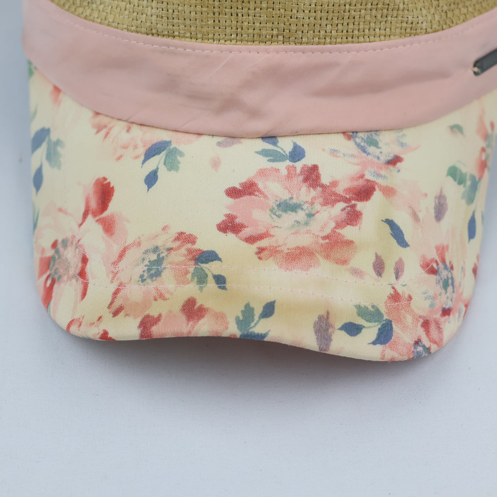 Bellini Woven Straw Summer Cap | Thrifted Floral Military Hat 56-59cm