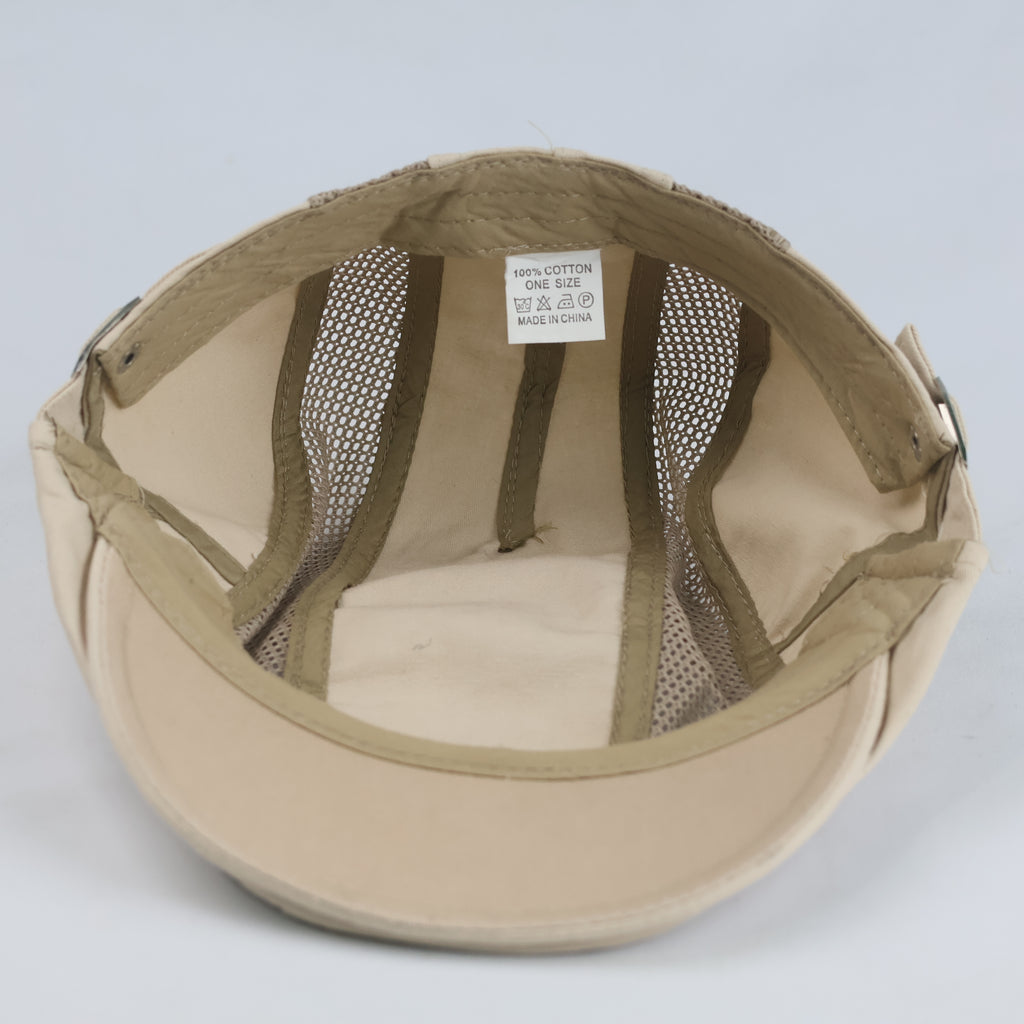 Thrifted BOGUAN Breathable Mesh Flat Cap – Khaki Beige (57–58 cm) | 10663