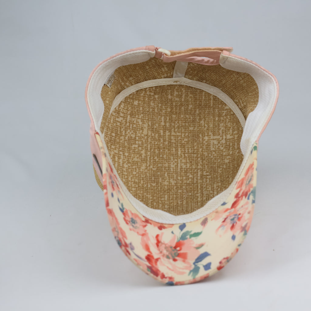 Bellini Woven Straw Summer Cap | Thrifted Floral Military Hat 56-59cm