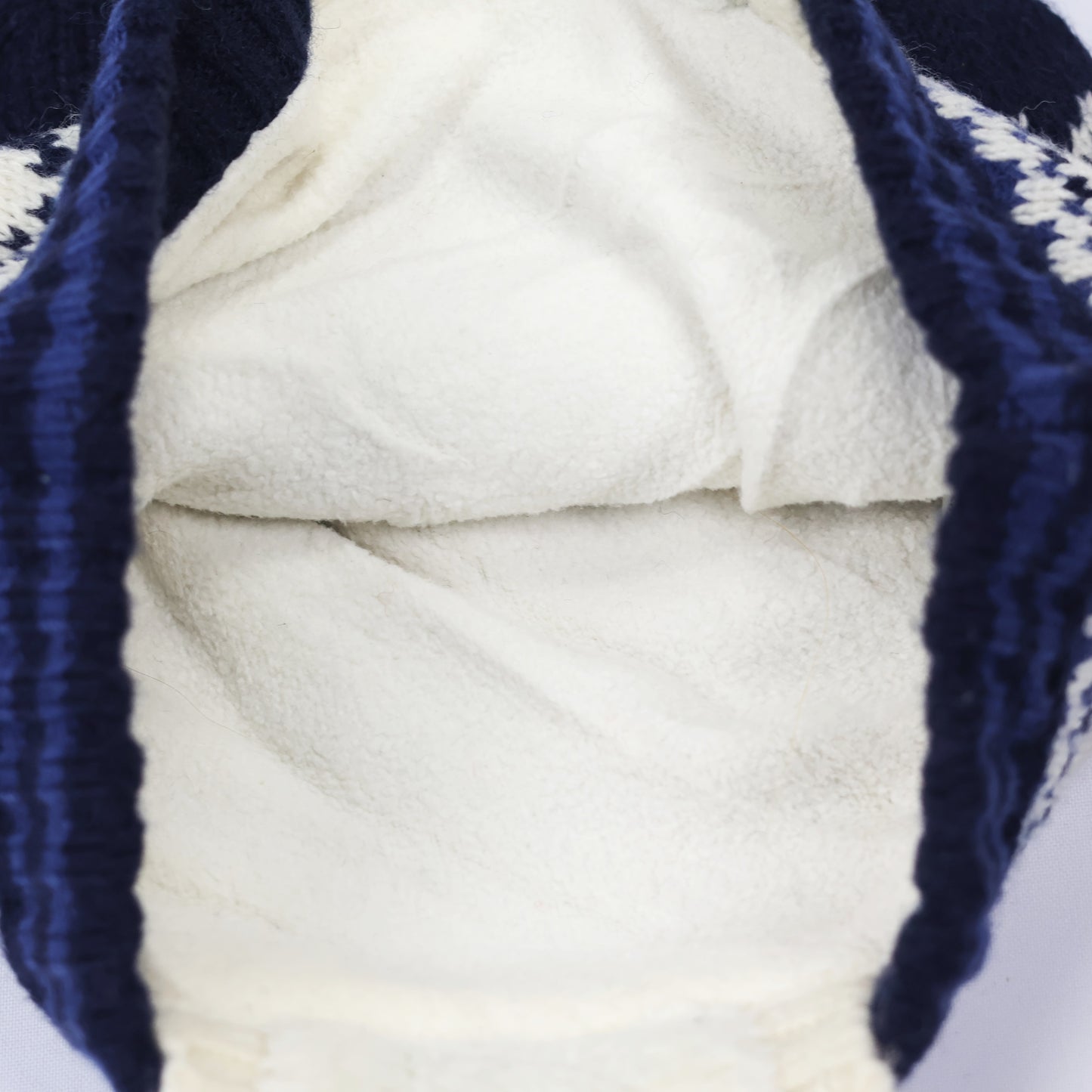 BLUEDOG Kids Earflap Beanie – Navy Nordic Dog Pattern with Warm Fleece Lining