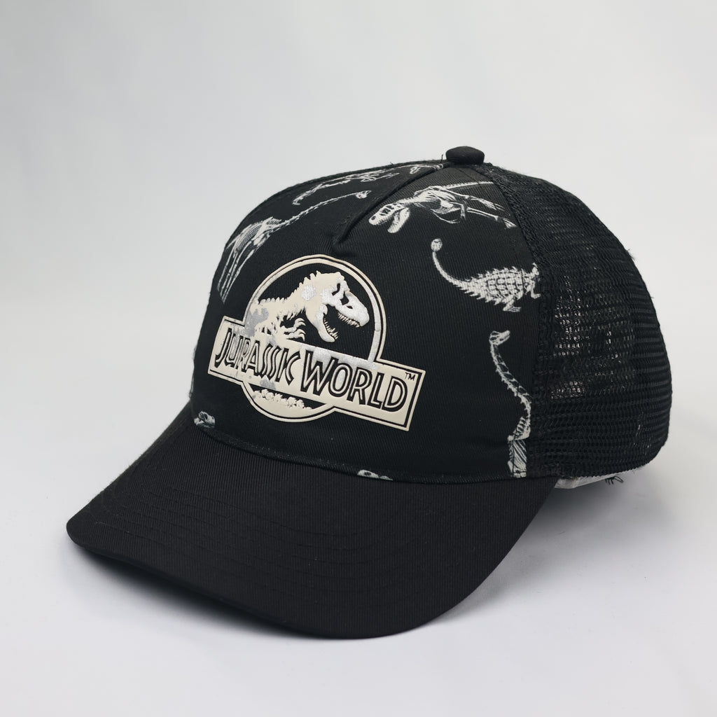 Jurassic World x H&M Kids Dinosaur Skeleton Thrifted Trucker Hat - Black
