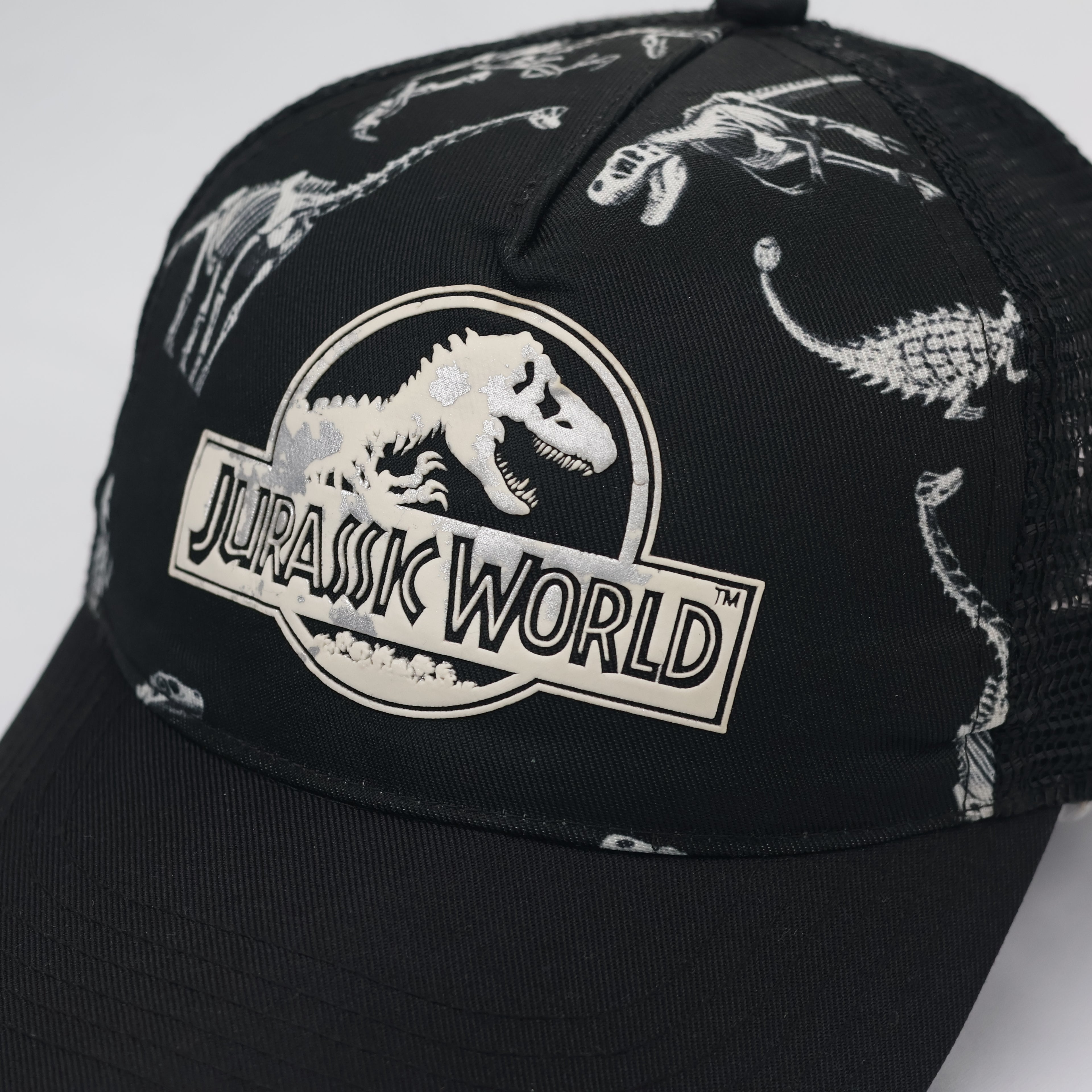 Jurassic World x H&M Kids Dinosaur Skeleton Thrifted Trucker Hat - Black